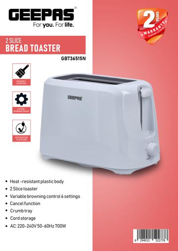 display image 11 for product 2 Slice Bread Toaster, Variable Browning Setting, GBT36515 | Cancel Function | Removable Crumb Tray | Wide Slots and High Lift Feature | Cord Storage
