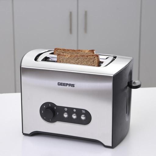 display image 3 for product Geepas 900W 2 Slice Toaster - Stainless Steel Bread Toaster with High Lift Function – Reheat| Defrost Function |Lift & Lock Function, Wide 2 Slots