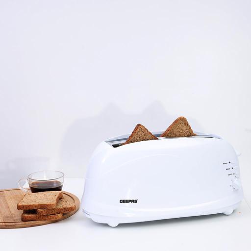 display image 2 for product Geepas 1100W 4 Slices Bread Toaster - Crumb Tray, Cord Storage, 7 Settings with Cancel, Defrost & Reheat Function |Removable crumb tray |2 years’ warranty