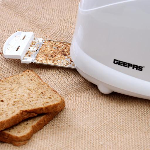 display image 1 for product Geepas 1100W 4 Slices Bread Toaster - Crumb Tray, Cord Storage, 7 Settings with Cancel, Defrost & Reheat Function |Removable crumb tray |2 years’ warranty