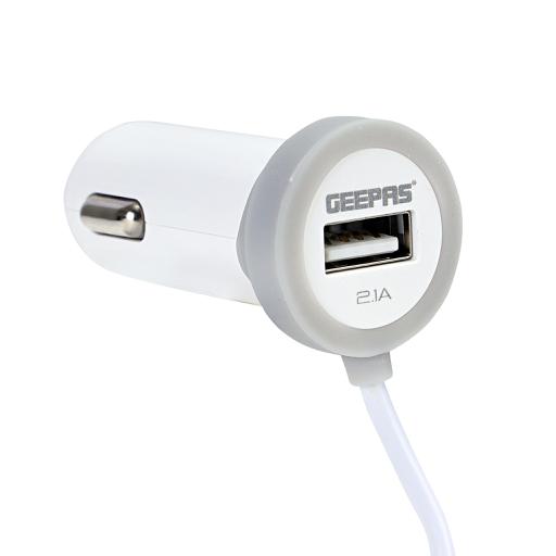 display image 3 for product Geepas Car Charger- 2.1A, Fast Car Charger, Mini Cigarette, USB Adapter, Quick Charge Compatible with Note 9/Galaxy S10/S9/S8 | 2 Device Connecting Option