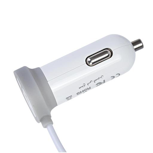 display image 1 for product Geepas Car Charger- 2.1A, Fast Car Charger, Mini Cigarette, USB Adapter, Quick Charge Compatible with Note 9/Galaxy S10/S9/S8 | 2 Device Connecting Option