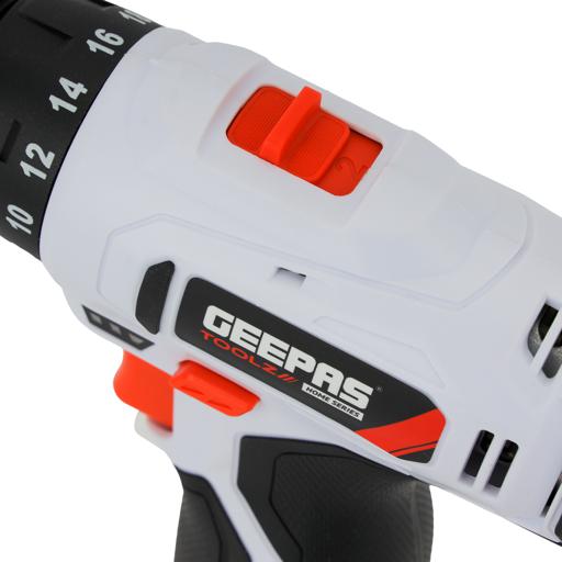 display image 11 for product Geepas 12V Cordless Percussion Drill - Hammer Function, Screwdriver with 13 Pcs Drill, 15+1 Torque Setting | No Speed Load 0-550RPM | 1 Year Warranty