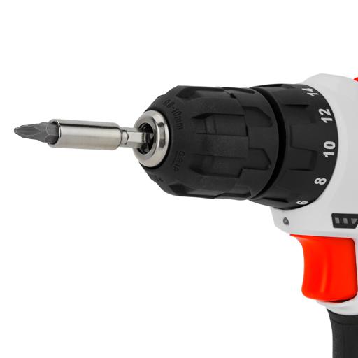 display image 6 for product Geepas 12V Cordless Percussion Drill - Hammer Function, Screwdriver with 13 Pcs Drill, 15+1 Torque Setting | No Speed Load 0-550RPM | 1 Year Warranty