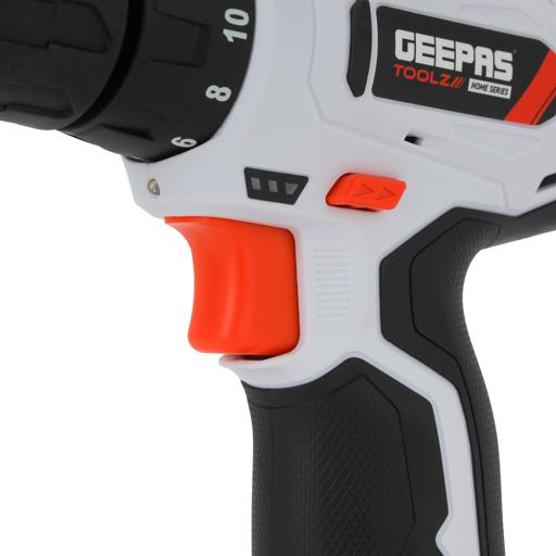 display image 10 for product Geepas 12V Cordless Percussion Drill - Hammer Function, Screwdriver with 13 Pcs Drill, 15+1 Torque Setting | No Speed Load 0-550RPM | 1 Year Warranty