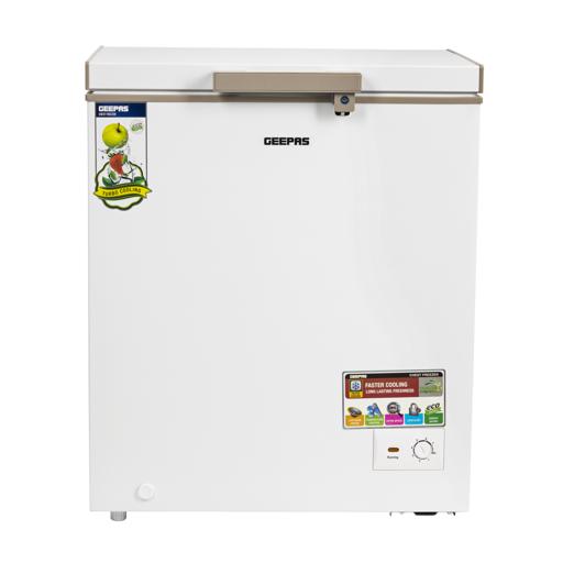 display image 0 for product Geepas GCF1706WAH 170L Single Door Chest Freezer - Adjustable Thermostat Control, High Efficiency with Compressor Switch| Food Basket| 2 Years Warranty