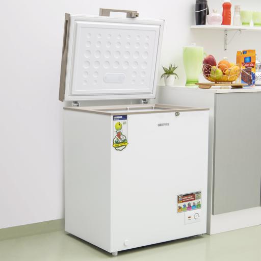 display image 2 for product Geepas GCF1706WAH 170L Single Door Chest Freezer - Adjustable Thermostat Control, High Efficiency with Compressor Switch| Food Basket| 2 Years Warranty