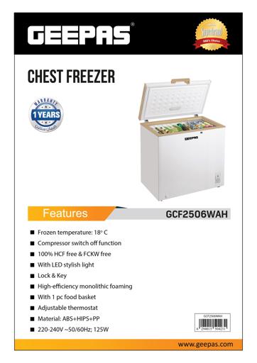 display image 8 for product Geeppas 250L Chest Freezer 125W - Portable Refrigerator, Car Fridge Freezer, Compact Refrigerator | Ideal For Retailers, Home, Medical Shops & More | 2 Years Warranty