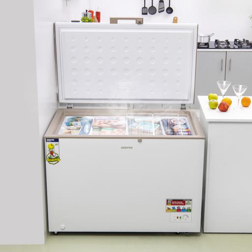 display image 1 for product Geepas 350L Chest Breezer 155W - Portable Refrigerator, 2Pcs Food Basket Freezer, Compact