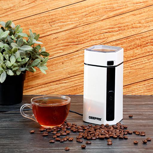 display image 1 for product Geepas Electric Coffee Grinder - 150W Motor with Overheat Protection - Durable Stainless Steel Blades, 50g Capacity - Perfect for Grinding | 2 Year Warranty
