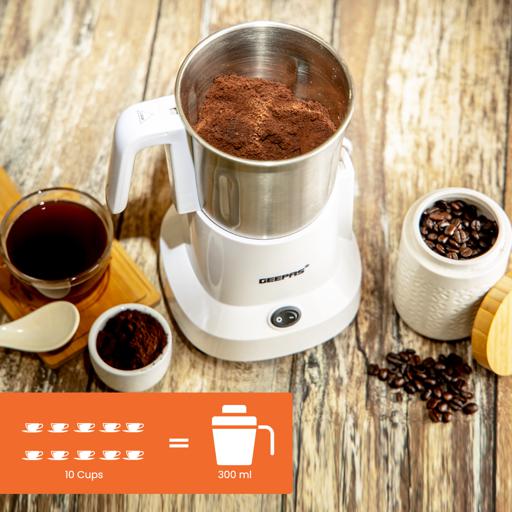 display image 18 for product Geepas Coffee Grinder - 450W Electric Grinder | Separate Stainless Steel Blades for Coffee Beans, Spices & Dried Nuts Grinding | Detachable Bowl |Large Capacity Mill 