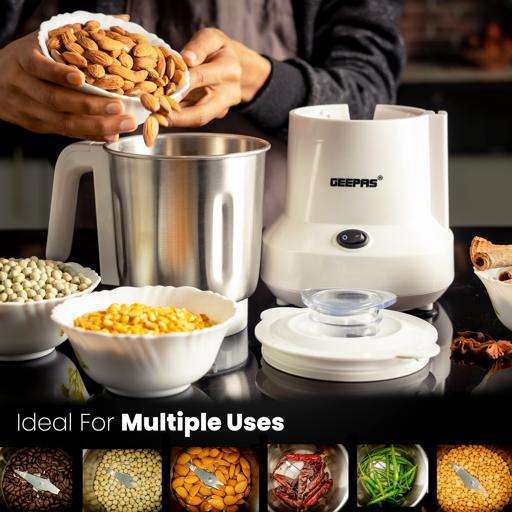 display image 5 for product Geepas Coffee Grinder - 450W Electric Grinder | Separate Stainless Steel Blades for Coffee Beans, Spices & Dried Nuts Grinding | Detachable Bowl |Large Capacity Mill 
