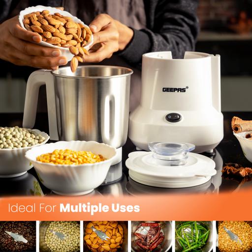 display image 17 for product Geepas Coffee Grinder - 450W Electric Grinder | Separate Stainless Steel Blades for Coffee Beans, Spices & Dried Nuts Grinding | Detachable Bowl |Large Capacity Mill 