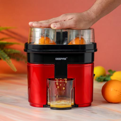 display image 12 for product Geepas Double Squeezer Citrus Juicer 90W - Electric Lemon Orange Fresh Juicers, With Anti-Drip Valve Citrus Fruits Squeezer, Quiet Motor BPA-Free 