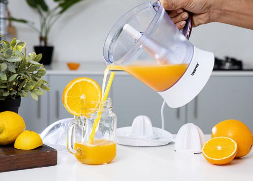 display image 1 for product Geepas 25 Watt Citrus Juicer - Quick, Healthy, Nutritious Juices - Effortless Juicer With 2 Cones