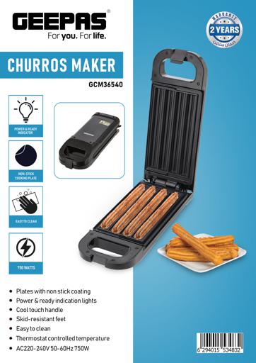 display image 9 for product Churro's Maker, Non-Stick Cooking Plate, GCM36540 | Power & Ready Indicator | 750W | Freshly Bake 4 Churros at Time | Cook Healthy & Oil-Free Churros