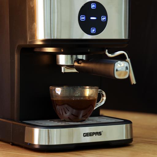 display image for Digital Cappuccino Maker, 1.5L, 850W - 20 Bar Pressure, 2 Cups Dual Filter with Detachable Tank | Overheat & Over Pressure Safe | 2 Years Warranty