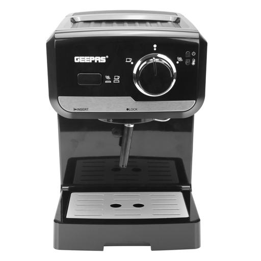 display image 6 for product Geepas 1.5L Cappuccino Maker 1140W - 15 Bar Power Brewing Pump, Dual Stainless Steel Filters, Overheat & Over Pressure Protected, Indicator On\Off Lights 