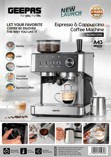 display image 29 for product Geepas Professional Coffee Machine With Grinder