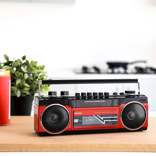 display image 2 for product Geepas Radio Casset Recorder - Portable Speakers with USB, SD Slots, MP3 & BT | Built-in Microphone with Recording | Auto stop Function | 2 Years Warranty
