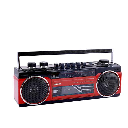 display image 4 for product Geepas Radio Casset Recorder - Portable Speakers with USB, SD Slots, MP3 & BT | Built-in Microphone with Recording | Auto stop Function | 2 Years Warranty