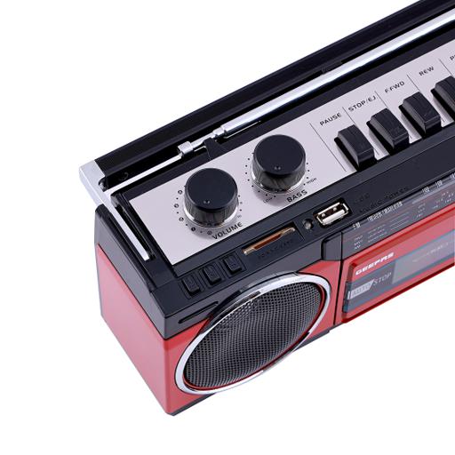 display image 6 for product Geepas Radio Casset Recorder - Portable Speakers with USB, SD Slots, MP3 & BT | Built-in Microphone with Recording | Auto stop Function | 2 Years Warranty