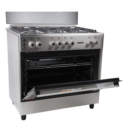 display image 7 for product 90x60 Full Safety Gas Cooking Range, Rotisserie, GCR9077FTCST | Cast Iron Pan Support | Convention Fan | 5 Gas Burner and Double Oven Lamp | Oven with Timer