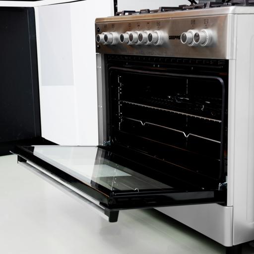 display image 3 for product 90x60 Full Safety Gas Cooking Range, Rotisserie, GCR9077FTCST | Cast Iron Pan Support | Convention Fan | 5 Gas Burner and Double Oven Lamp | Oven with Timer