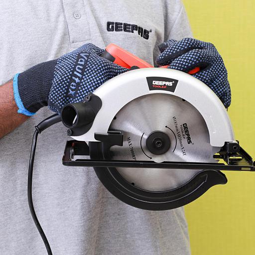 display image 2 for product Geepas 1200W Circular Saw 185mm - Multi-Purpose  Blade 65mm Cutting Depth,Depth & Angle Adjustment | Ideal for Wood, Mild Steel, Plastic & More