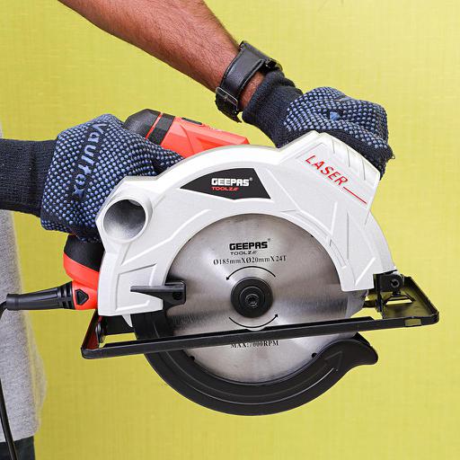 display image 2 for product Geepas GCS1500 1500W 185mm - Multi-Purpose Circular Saw, Bevel Angle Joint Cuts, 65mm Cutting Depth, Depth & Angle Adjustment | Ideal for Wood, Mild Steel & Plastic
