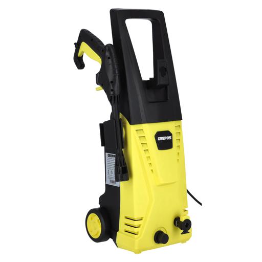 display image 8 for product Geepas Electric Pressure Car Washer -  Spray Gun, Hose with High/Low Pressure Nozzle, Soap Bottle | Rotary Knob | Ideal for Washing Car, Bike, Floor & More