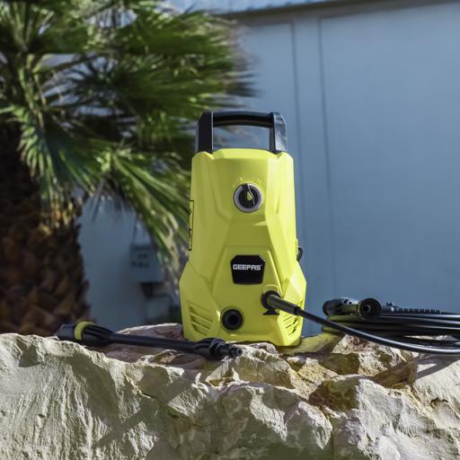 display image 1 for product High Pressure Car Washer, GCW19029 | Portable Pressure Car Washer with Adjustable Spray Nozzle | Electric High Pressure Washer, Cleans Cars/ Fences/ Patios