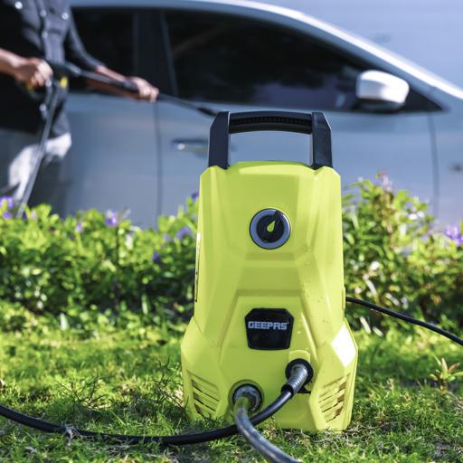 display image 3 for product High Pressure Car Washer, GCW19029 | Portable Pressure Car Washer with Adjustable Spray Nozzle | Electric High Pressure Washer, Cleans Cars/ Fences/ Patios