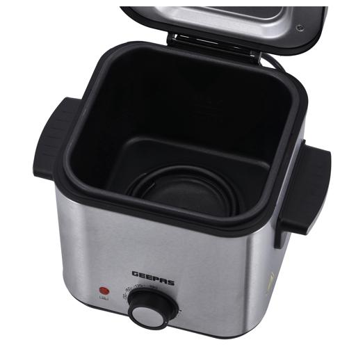 display image 11 for product Geepas 1.5L Deep Fryer 900W - Adjustable Temperature Control, Non Stick Basket with Removable Lid, Permanent Filter| Enjoy fried chicken, French Fries