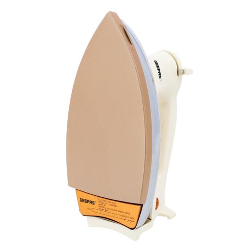 display image 5 for product Electric Dry Iron, Golden Ceramic Soleplate Iron, GDI2752N | 1000W Heavy Weight Iron with Adjustable Temperature | Pilot Indicator Lamp | Overheat Protection | Swivel Cord