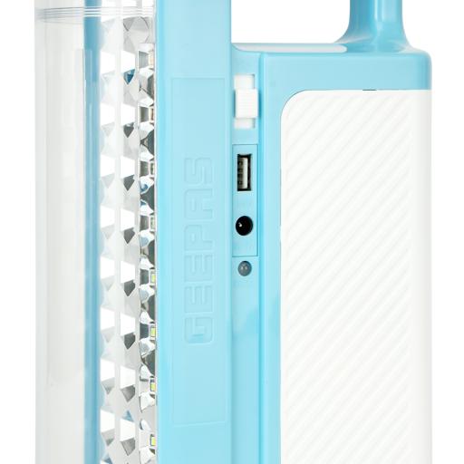 display image 15 for product Geepas Rechargeable LED Lantern| GE5511USB| Portable| Solar Input| Unbreakable PC Glass| Ideal for Camping and Hiking| Red