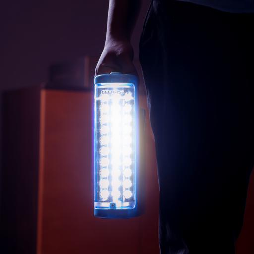 display image 1 for product Geepas Rechargeable LED Lantern| GE5511USB| Portable| Solar Input| Unbreakable PC Glass| Ideal for Camping and Hiking| Red