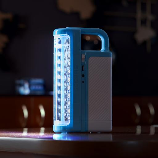 display image 2 for product Geepas Rechargeable LED Lantern| GE5511USB| Portable| Solar Input| Unbreakable PC Glass| Ideal for Camping and Hiking| Red