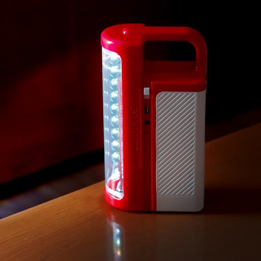 display image 8 for product Geepas Rechargeable LED Lantern| GE5511USB| Portable| Solar Input| Unbreakable PC Glass| Ideal for Camping and Hiking| Red