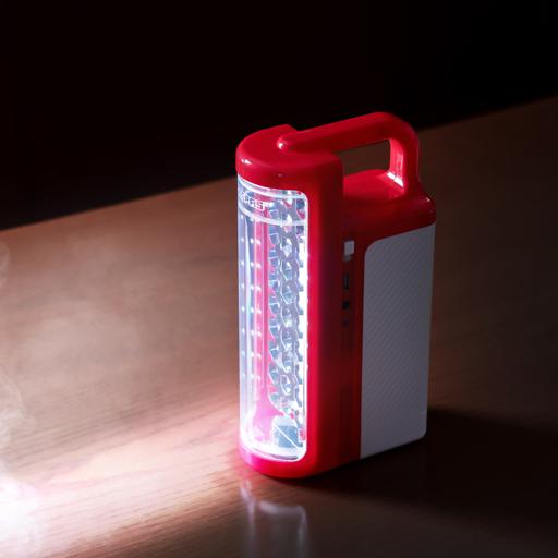 display image 5 for product Geepas Rechargeable LED Lantern| GE5511USB| Portable| Solar Input| Unbreakable PC Glass| Ideal for Camping and Hiking| Red