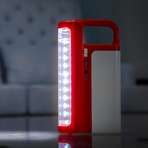 display image 7 for product Geepas Rechargeable LED Lantern| GE5511USB| Portable| Solar Input| Unbreakable PC Glass| Ideal for Camping and Hiking| Red