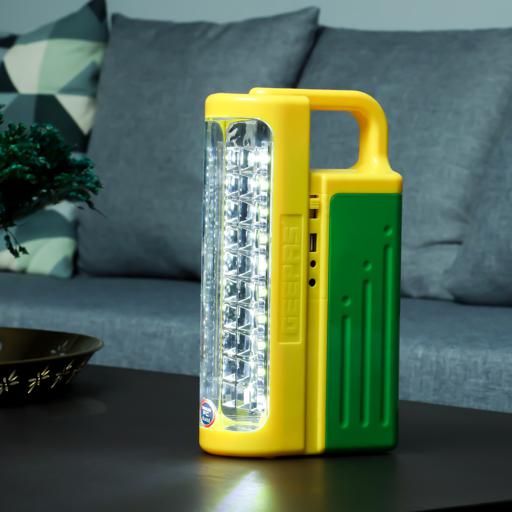 display image 2 for product Geepas Rechargeable LED Lantern| GE5511USB| Portable| Solar Input| Unbreakable PC Glass| Ideal for Camping and Hiking| Red