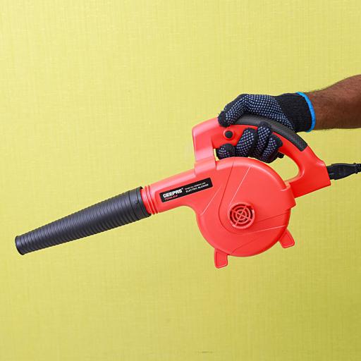 display image 1 for product Geepas Electric Blower 600W - Compact and Lightweight Leaf Blower |No Load 16000 RPM with Vacuum Cleaner Function | Perfect for Cleaning Home, Porch, Garden, Office & More