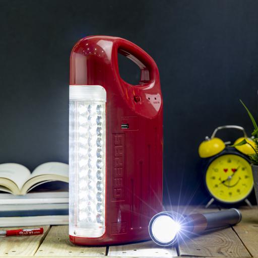 display image 4 for product Geepas GEFL4629 Rechargeable LED Emergency & Flashlight - Lantern: 24pcs SMD Light, Lead-Acid Battery Rechargeable |1500Mtr Range| Ideal for Campaigning, Trekking & More