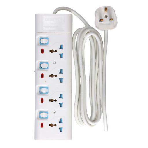 display image 9 for product Extension Socket, 4 Ways, 3m Cord Length, GES4091 | Power Extension Socket | Multi Plug Power Cable | High Quality, Heavy Duty Power Switch