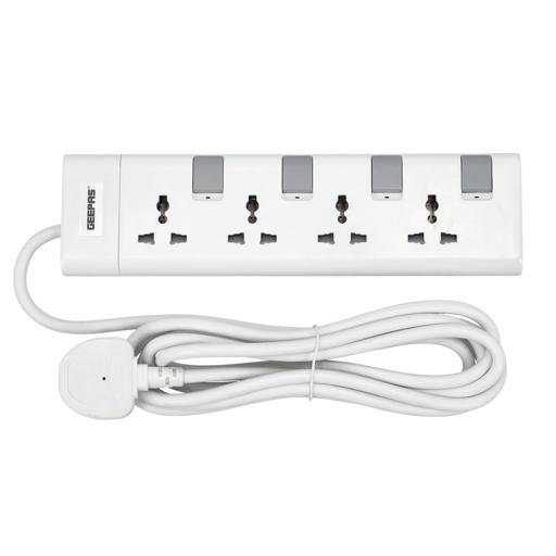 Extension Socket, 4 Ways, 3m Cord Length, GES4091 | Power Extension Socket | Multi Plug Power Cable | High Quality, Heavy Duty Power Switch hero image