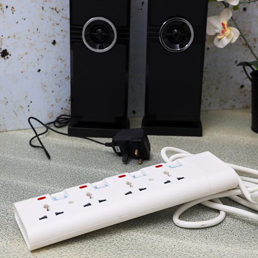 display image 1 for product Extension Socket, 4 Ways, 3m Cord Length, GES4091 | Power Extension Socket | Multi Plug Power Cable | High Quality, Heavy Duty Power Switch