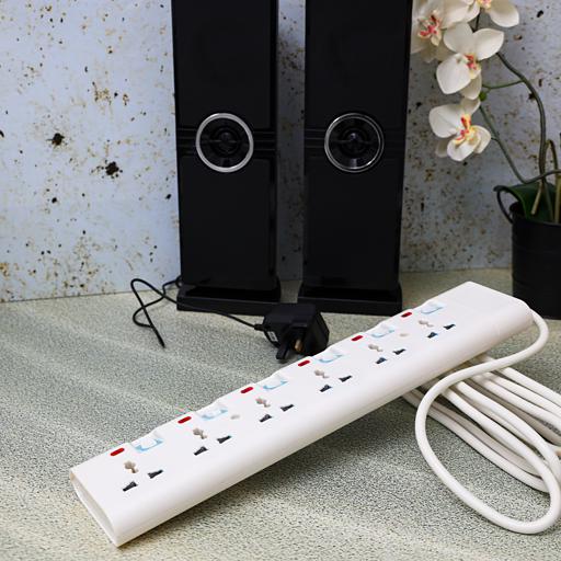 display image 2 for product Geepas 6 Way Extension Socket 13A - Extension Strip with 6 Led Indicators with Power Switches | 3 Meter Cord| Ideal for All Electronic Devices | 2 Years Warranty