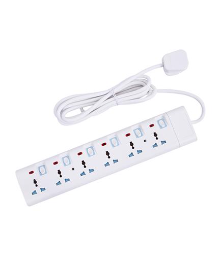 display image 6 for product Geepas 6 Way Extension Socket 13A - Extension Strip with 6 Led Indicators with Power Switches | 3 Meter Cord| Ideal for All Electronic Devices | 2 Years Warranty