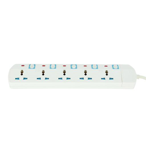 display image 6 for product Geepas 5 Way Extension Socket -  5 Led Indicators with Power Switches | Extra Long 5m Cord with Over Current Protected | Ideal for All Electronics Devices